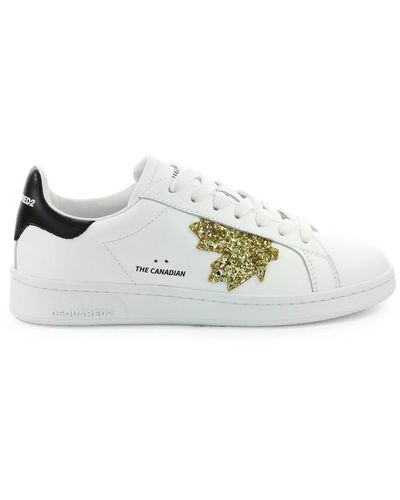 DSquared² Boxer Goud Sneaker - Wit