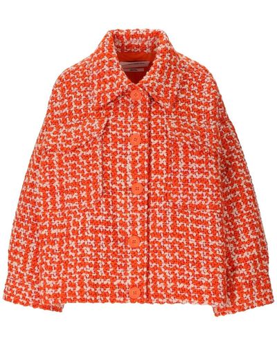 Essentiel Antwerp Energised Orange Oversize Jacket - Red