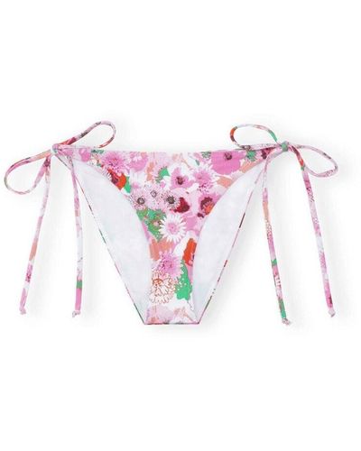 Ganni Braga de bikini con flores - Rosa