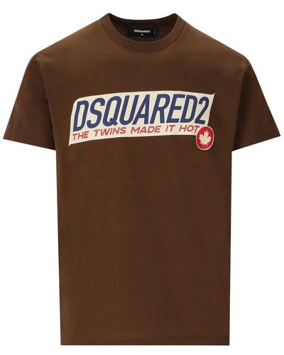 DSquared² Cool Fit T-shirt Met Print - Bruin