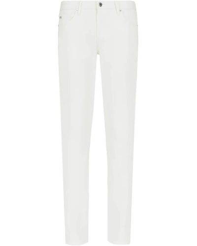 Emporio Armani J06 Slim Fit Cream Jeans - Wit