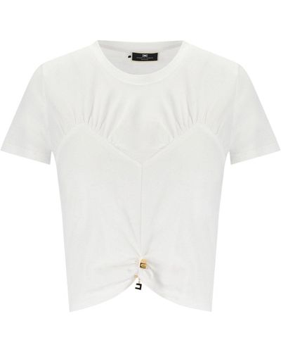 Elisabetta Franchi Weisses crop t-shirt - Weiß