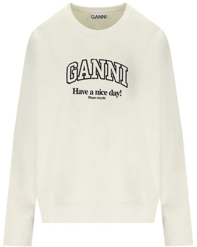Ganni Isoli creme sweatshirt - Weiß