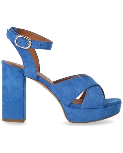 Via Roma 15 Denime sandale mit absatz - Blau