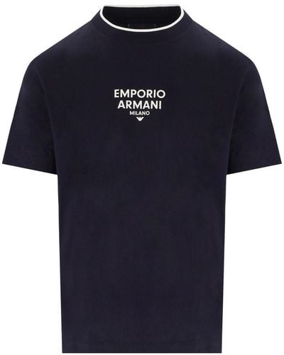 Emporio Armani Ea Milano Navy T-shirt - Blue