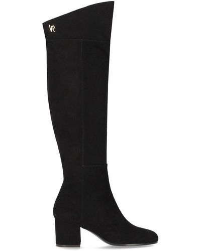 Via Roma 15 Vr Suede Heeled High Boot - Black