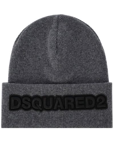DSquared² E mütze mit schwarzem logo - Grau