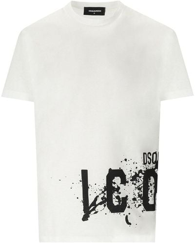 DSquared² T-shirt icon splash cool fit bianca - Bianco