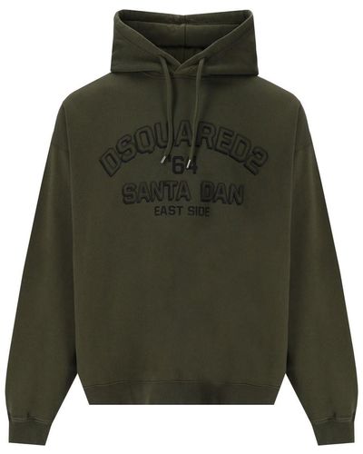 DSquared² Sweat-shirt à capuche loose fit militaire - Vert