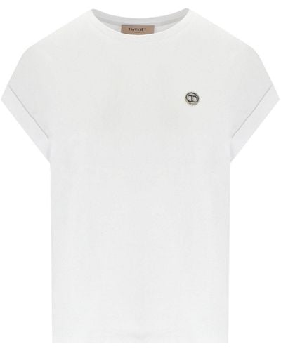 Twin Set T-shirt bianca con logo - Bianco
