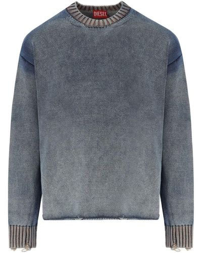 DIESEL K-delos Indigo Crewneck Sweater - Gray