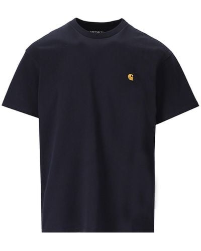 Carhartt S/s Chase Dark Navy T-shirt - Blue