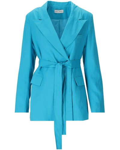 WEILI ZHENG Blazer With Belt - Blue