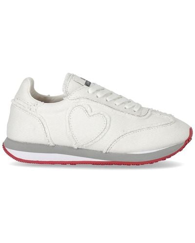 Love Moschino Sneaker in canvas bianca - Bianco