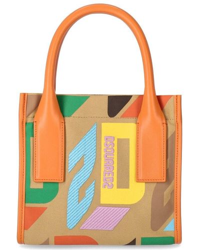 DSquared² D2 Monogram Multicolour Handbag - Orange