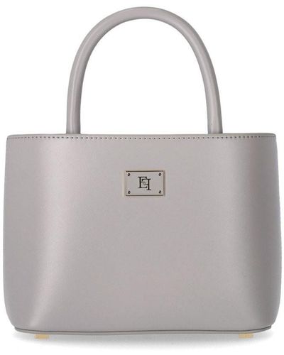 Elisabetta Franchi Pearl Kleine Shopper - Grijs