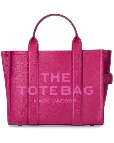 Marc Jacobs The Leather Medium Tote Lipstick Pink Handtas - Roze