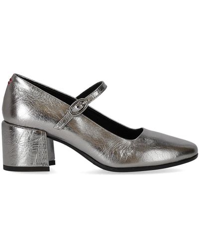 Halmanera Mary Jane Metal Staal Pump - Grijs