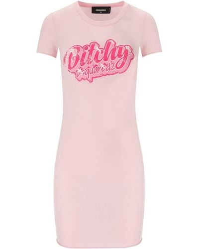DSquared² Bitchy Pink T-shirt Dress