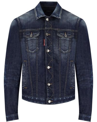 DSquared² Dan jean mitteledenim jacke - Blau