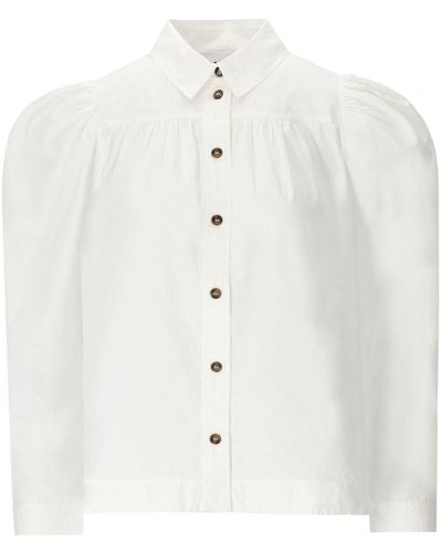 Ganni Weisses popeline hemd - Weiß