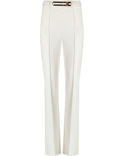 Elisabetta Franchi Trousers With Belt - White