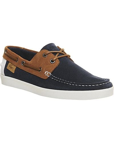Lacoste Keellson Suede Boat Shoes - For Men - Blue