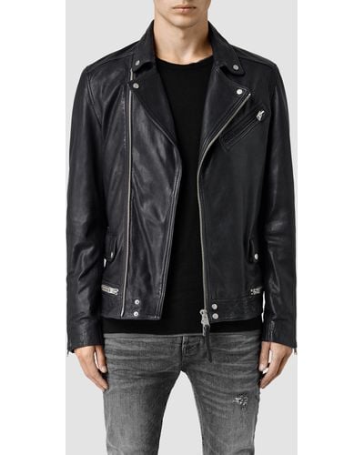 AllSaints Koban Leather Biker Jacket - Black