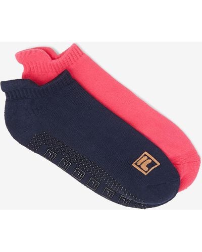 Fila No Show Grip Sock 2-pack - Red
