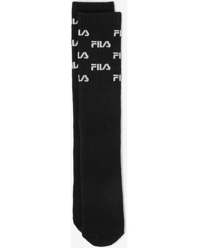 Fila Logo Knee High Sock - Black