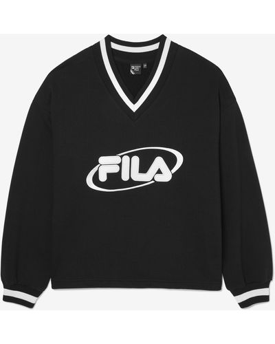 Fila Heritage Oversized V-neck Pullover - Black