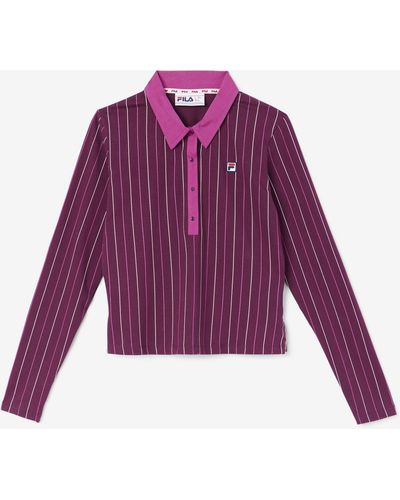 Fila Jada Long Sleeve Polo - Purple