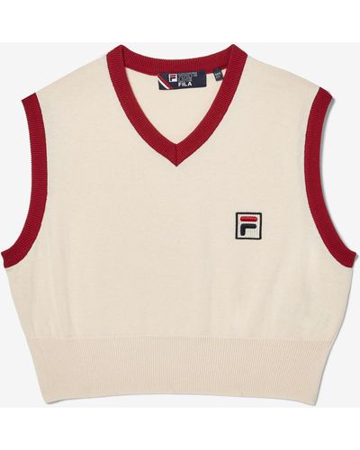 Fila Heritage Crop Sweater Vest - Pink