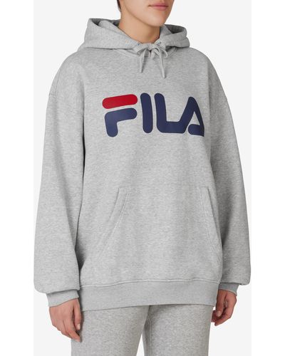 Fila Classic Relaxed Logo Hoodie - Gray
