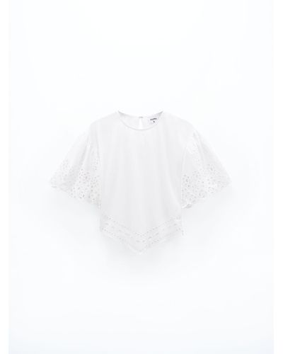 Filippa K Short Sleeve Embroidery Top - White