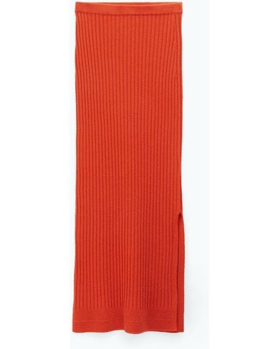 Filippa K Rib Knit Skirt - Red