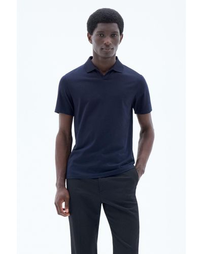 Filippa K Stretch Cotton Polo T-shirt - Blue