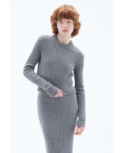 Filippa K Wool Rib Sweater - Gray