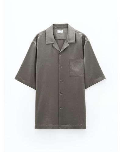 Filippa K Shiny Short Sleeve Shirt - Gray