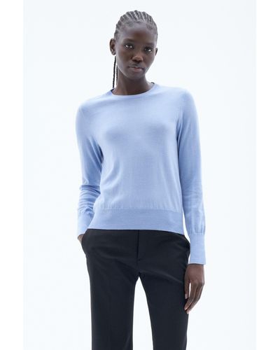 Filippa K Merino R-neck Sweater - Blue