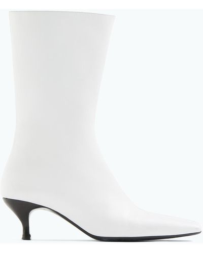 Filippa K Square Toe Ankle Boots - White