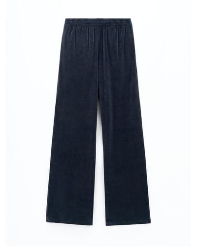 Filippa K Velour Trackpants - Blue