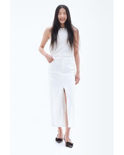 Filippa K Long Slit Denim Skirt - White