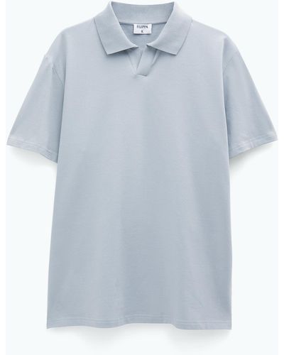 Filippa K Stretch Cotton Polo T-shirt - Blue