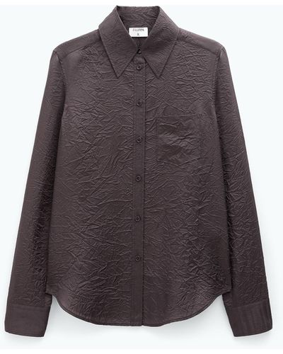 Filippa K Crinkle Shirt - Brown
