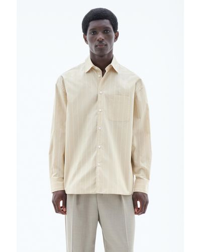 Filippa K Striped Cotton Poplin Shirt - Natural
