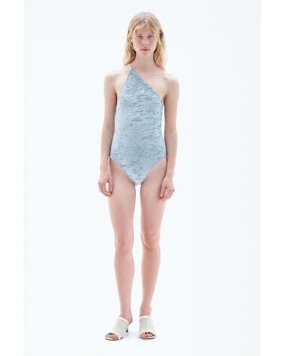 Filippa K Asymmetric Velvet Swimsuit - Blue