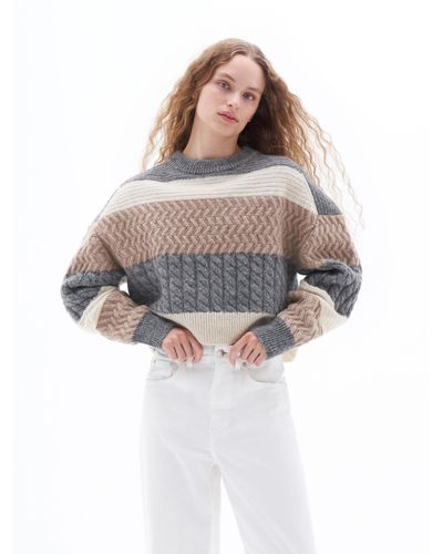 Filippa K Braided Swedish Wool Sweater - Gray