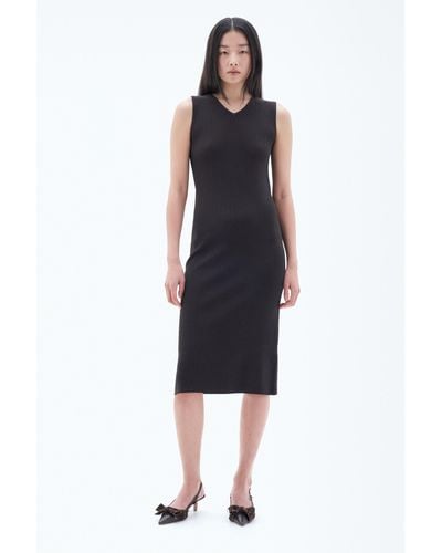 Filippa K V-neck Knit Dress - Black