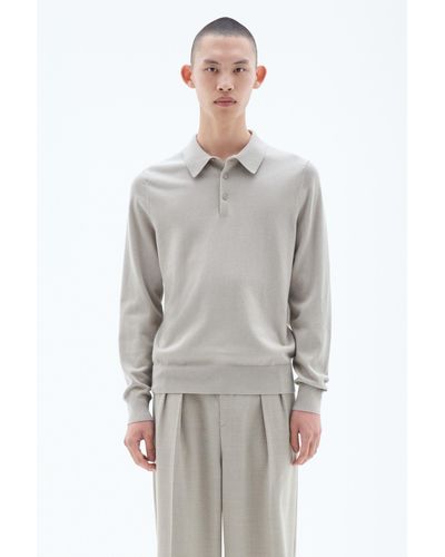 Filippa K Knitted Polo Shirt - Gray